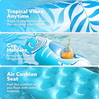 SLOOSH Inflatable Pool Floats Adult,2 Pack Pool Chairs with Cup Holders,Blow up Floats Chair,Hammock Noodle Mat for Relaxing Summer Water Fun Swimming Party Beach