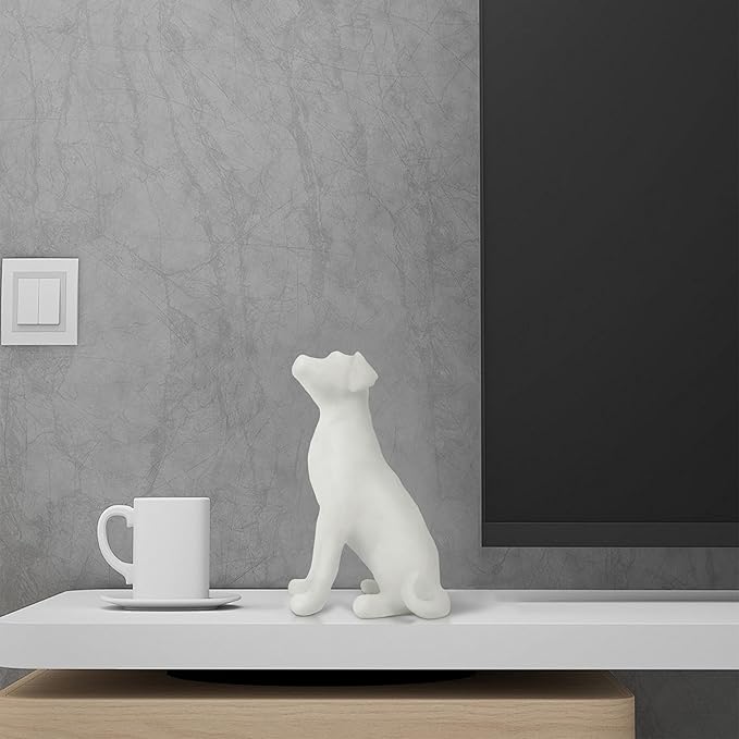 The Labrador Sculpture 11.5x7x5.5 inches, Dog Statues for Home Decor Accents, White Lab Retriever Figurines, Suitable for Coffee Table, Home Office Entryway, Housewarming Birthday Gifts, Dog Lovers