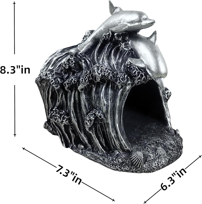 coolboy Dolphin Statue Gutter Downspout Extension Decorative,Animal Garden Statue Outdoor Decor,3"×4" Rain Gutter Downspout Splash Block,Rain Downspout Diverter