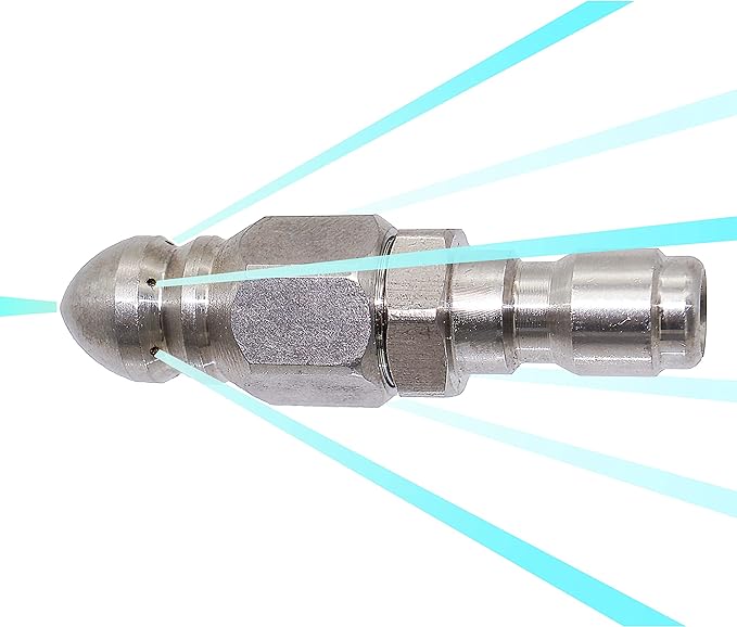 (2 Sets) Pressure Washer Sewer Jetter Nozzle with Stainless Steel, Mini Compact Durable Sewer Jet Nozzle,Pressure Drain Jetter Hose Nozzle,1/4'' Quickly Connector, 5000 PSI