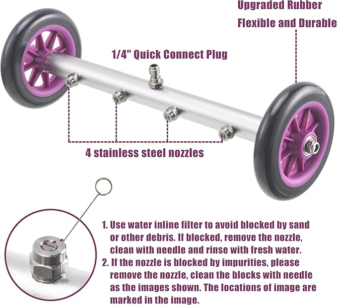 PWACCS Pressure Washer Undercarriage Cleaner – 16 Inch Power Washer Under Carriage Spray – High Pressure Washing Under Car Attachment with 3 Pcs Extension Wand – 4000 PSI