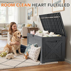 130 Gallon Deck Box Outdoor Indoor Waterproof Storage Box for Patio Furniture, Pool Accessories, Garden Tools, and Cushion Storage, Gray