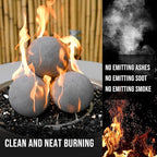 Skyflame 6-inch Ceramic Balls, 4 Pack Gray Round Fire Stones for Natural/Propane Indoor/Outdoor Fire Pits/Fireplaces/Fire Bowls Accessory