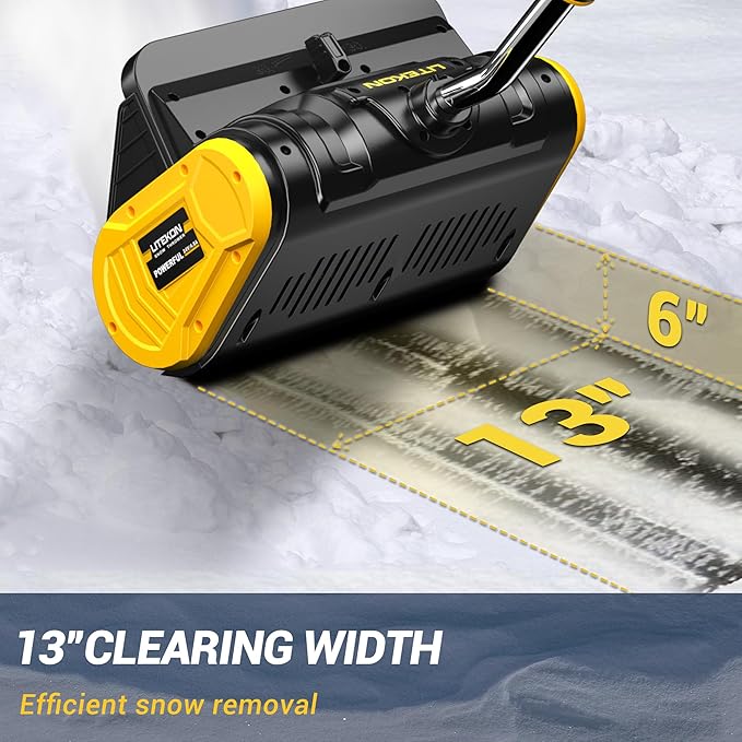 Cordless Snow Shovel, 40V | 13-Inch | 4.0-Ah High Power Brushless Snow Blower, Battery-Powered Snow Blower for Patio, Deck, Driveway (2 * 40V Battery & Quick Charger Included)