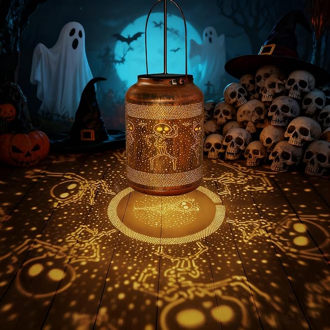 Solar Halloween Decorations Outdoor Lantern , Birthday Gifts for Women, Solar Lights Outdoor Waterproof LED Decorative Garden for Lawn, Landscape, Patio, Porch Hanging Lantern for Ladies, Mom, Grandma