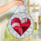 8'' Valentine Heart Suncatcher Ornament, Stained Glass Window Hanging, Suncatchers for Windows Hanging Ornaments, Valentine's Romantic Decor | Valentine's Day Gift, Gifts for Girlfriend, Wife