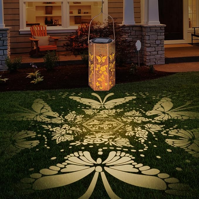 Christmas Decorations Gifts for Women Butterfly Solar Lights Outdoor - Butterflies Solar Lanterns Outdoor Waterproof Garden Decoration for Outside, Outdoor, Yard, Lawn