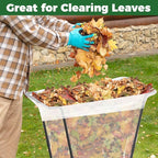 2PCS Outdoor Trash Bag Holder Metal Garden Trash Bag Holder for Yard Waste Stand Holds 30-45 Gallons Leaf Bag Holder with 4 Clips for Leaves Camping Lawn Party Weeding Yard Gardening（2pcs+8clips）