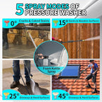 Pressure Washer, Power Washer with 4 Quick Connect Nozzles, 35FT Power Cord, 20FT Hose, Foam Cannon for Cars/Patios/Diverway/Fences
