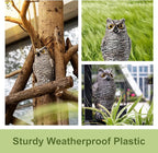 OFFO Bird Scare Devices Plastic Owl Scarecrow for Halloween Decorations Outdoor Garden, Yard, Pool Decoration, 8.3 in Height, Brown