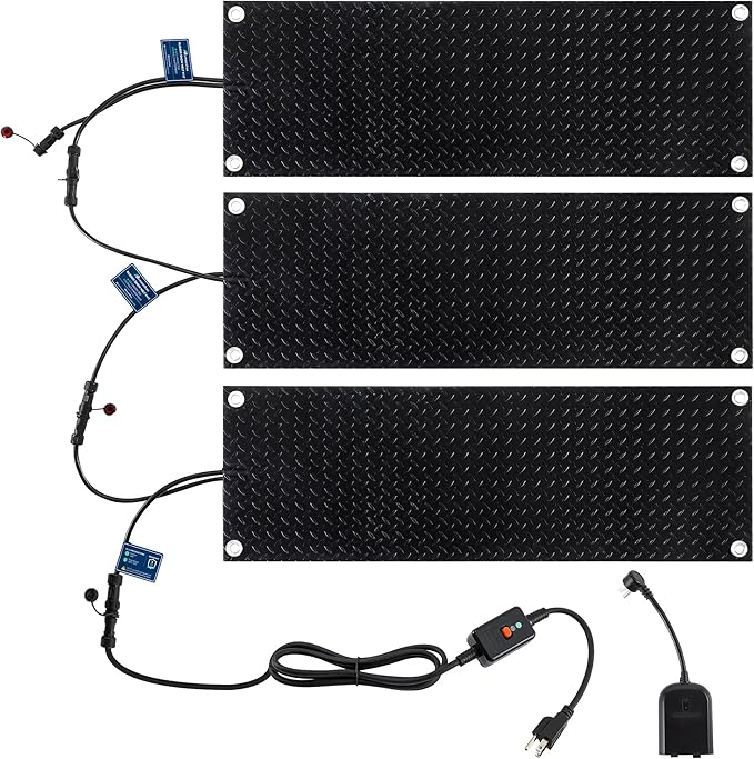 Heated Snow Melting Mat for Outdoor Stairs, Non-Slip (10in x 30in*3)