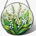 8'' Lily of the Valley Sun Catcher Ornament, Stained Glass Window Hanging, Suncatchers for Windows Hanging Ornaments, Window Decor | Flower Lover Gift, Mother's Day, Christmas, Birthday Gifts