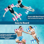 Pool Floats Adult 3 Pack Inflatable Pool Floats Hammock 4-in-1 Multi-Purpose for Adults, Swimming Beach Water Hammock Floaties Lounge, Saddle, Lounge Chair, Drifter for Vacation Relax