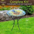 Briarwood Lane Sunflower Dance Glass Birdbath