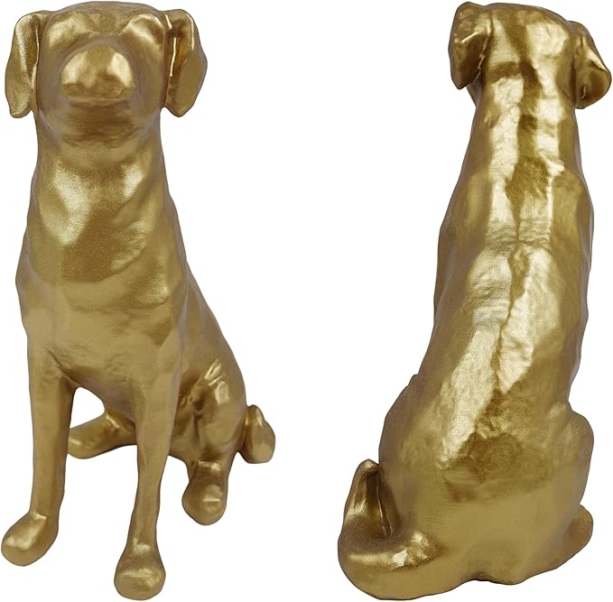 The Labrador Sculpture 11.5x7x5.5 inches, Dog Statue for Home Decor Accents, Gold Lab Retriever Figurine, Suitable for Coffee Table, Home Office Dining Living Room Entryway, Housewarming Birthday Gift