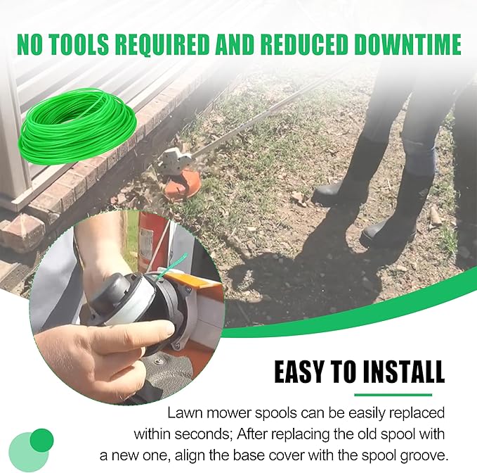 080 Twisted Trimmer Line T-03866 for Makita Gas and Electric Grass Trimmer and Brushcutters,0.080In Weed Wacker String Compatible with Most Cordless Trimmers Standard Models -- Green 175Ft 1/2 lbs