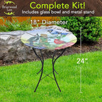 Briarwood Lane Country Birds Glass Birdbath