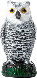 OFFO Bird Scare Devices Plastic Owl Scarecrow for Halloween Decorations Outdoor Garden, Yard, Pool Decoration, 8.3 in Height, Snow Owl