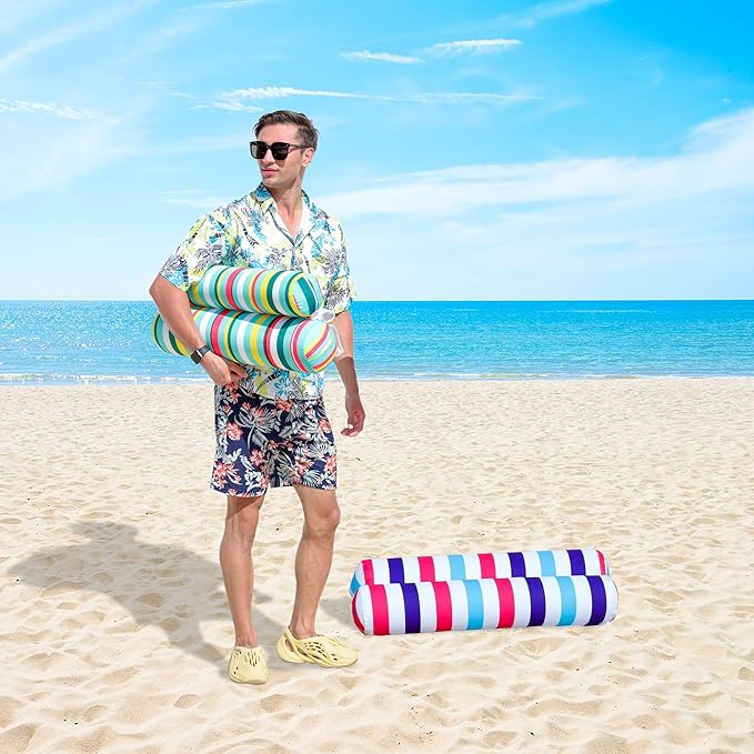 FindUWill 2 Pack Fabric Water Swimming Pool Floats Hammock, XL, Inflatable Multi-Purpose Water Hammocks Floaties (Saddle, Lounge Chair, Hammock, Drifter), Pool Float Lounger for Adults Vacation