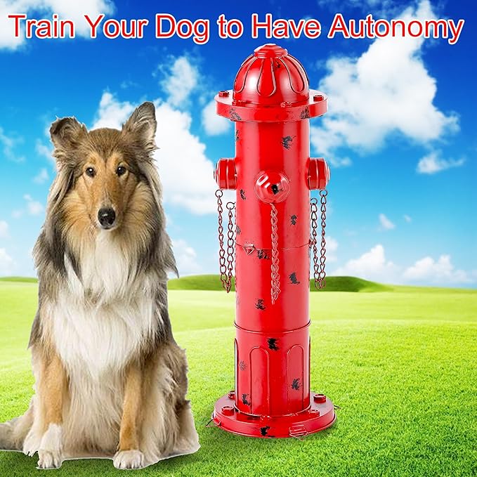 24" H Metal Fire Hydrant for Dogs to Pee On, Vintage Mid & Large Dog Fire Hydrant Pee Post for Outdoor Decor