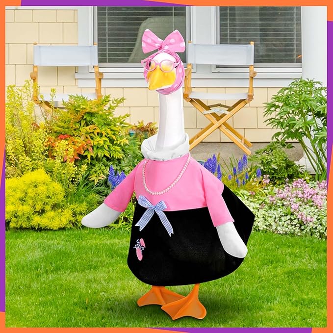 50s Porch Goose Outfits 1950s Cute Lady Goose Dress for 23" Garden Yard Lawn Plastic Goose Decor (1950s)