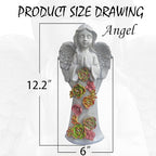 Angel Solar Garden Outdoor Statues with Succulent Plants and 6 LED Lights– Outside Solar Garden Decor Figurines -Remembrance & Sympathy Gifts Decorations