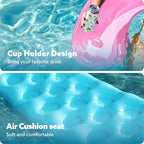 SLOOSH Inflatable Pool Floats Adult,2 Pack Pool Chairs with Cup Holders,Blow up Floats Chair,Hammock Noodle Mat for Relaxing Summer Water Fun Swimming Party Beach