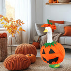 Halloween Pumpkin Porch Goose Outfits Fall Porch Goose Clothes – Fits 23” Porch Goose Statue, Outdoor Patio Yard & Lawn Decoration