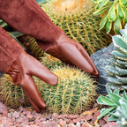 Acdyion Gardening Gloves for Women/Men Rose Pruning Thorn & Cut Proof Long Forearm Protection Gauntlet, Resistant Thick Cowhide Leather Work Garden Gloves