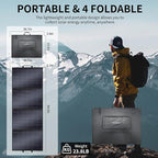 400W Portable Solar Panel for Power Station Generator,400 Watt Foldable Solar Panel Charger with MC4 Output,3-in-1 DC Connector,23.5% High Efficiency for Outdoor Camping RV Travel (400W)