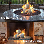 Skyflame 6-inch Ceramic Balls, 4 Pack Gray Round Fire Stones for Natural/Propane Indoor/Outdoor Fire Pits/Fireplaces/Fire Bowls Accessory