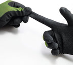 COOLJOB Gardening Gloves for Men, 2 Pairs Breathable Rubber Coated Garden Gloves for Weeding Landscaping, Outside Work Gloves for Lawn Yard, Men’s Xlarge Size, Black & Green (2 Pack XL)