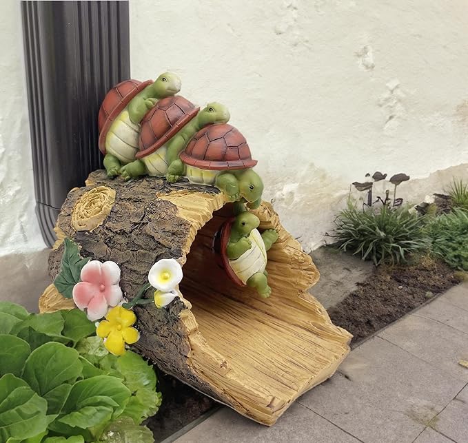 Turtle Statues Gutter Downspout Extension Statues Garden Decoration,Resin Statue Outdoor Decor,Animal Downspout Diverter,Decorative Gutter Extension,3"×4" Downspout Extender Diverter Splash Block