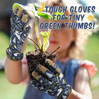 HANDLANDY Kids Genuine Leather Gardening Gloves for ages 3-11, Children Toddler Work Outdoor Playing Gloves for Boys Girls Gift (Small (for age 2-4), Blue)