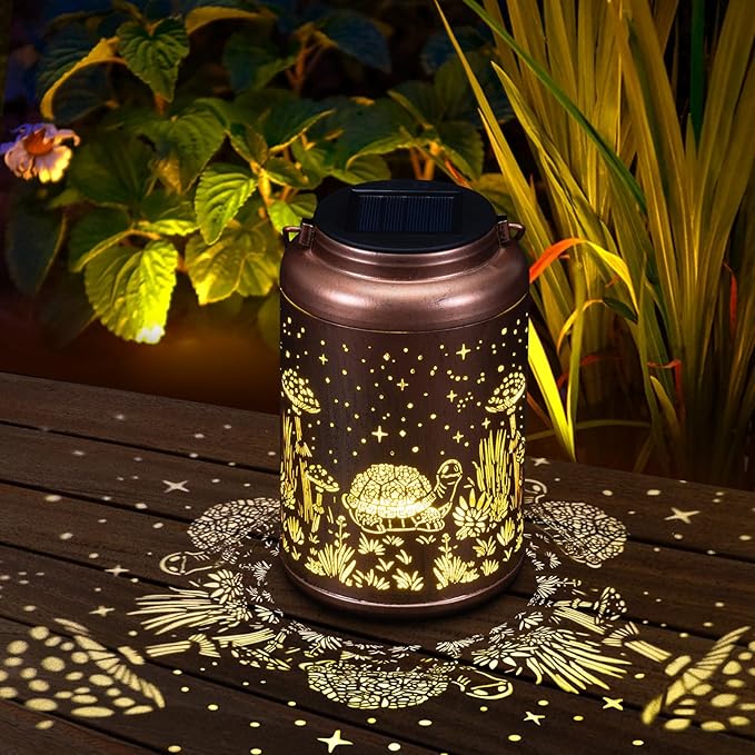 Turtle Solar Lanterns Outdoor Waterproof - Birthday Gifts for Women, Men, Mom, Mothers Day Gifts, Tortoise Solar Lights Outdoor Hanging Garden Decor for Outside, Patio, Outdoor, Yard, Lawn, Balcony