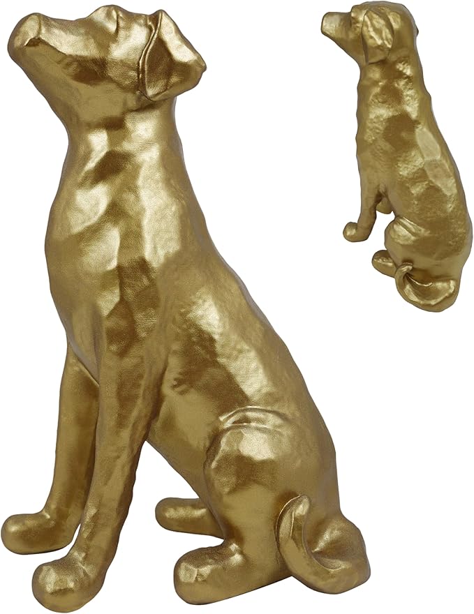 The Labrador Sculpture 11.5x7x5.5 inches, Dog Statue for Home Decor Accents, Gold Lab Retriever Figurine, Suitable for Coffee Table, Home Office Dining Living Room Entryway, Housewarming Birthday Gift