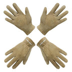 HANDLANDY Kids Genuine Leather Work Gloves for ages 3-11, Children Gardening Gloves for Boys, Girls (Small (for age2-4), 2 pairs)