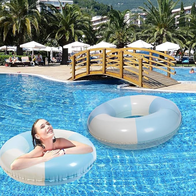 4PCS Floats for Adults Rings Striped Pool Float Large Swim Ring for Adults,30 Inch Classic Striped Teens Adult Inner Tubes Summer Beach Bachelorette Party