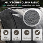 MEISSALIVVE 8 Pieces Patio Furniture Set with 43" Fire Pit Table, Wicker Patio Conversation Set with Swivel Rocking Chairs, Outdoor Patio Set for Lawn Backyard Porch (Grey)