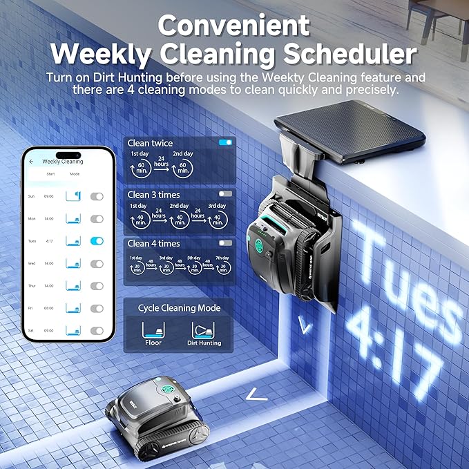 (2025 New) WYBOT S2 Solar Vision Robotic Pool Vacuum Cleaner, AI Vision, Smart Auto Docking, Dual Charging, Scheduled & Area Cleaning, 3D Adsorption for In-Ground Pools, Grey&Green