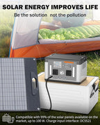 Portable Power Station 700W,577Wh Solar Generator Surge 1000W Pure Sine Wave 120V AC DC Outlets,Battery Powered Generator Home Backup Battery for CPAP,Home Emergencies,Camping,RVs,Blackout