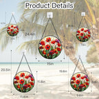 Stained Glass Window Hanging - Poppy Birth Flowers Suncatcher for Door Garden Yard Wildflowers Sun Catchers Decor Christmas Mother's Day Birthday Gifts for Women Mom Nana Friend 7.8 in