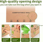 Compost Bags, 13 Gallon, 50Liter, Extra Thick 1.1 Mils, Compostable Food scrap waste bags with US BPI ASTM D6400 and Europe OK Compost Home Certified