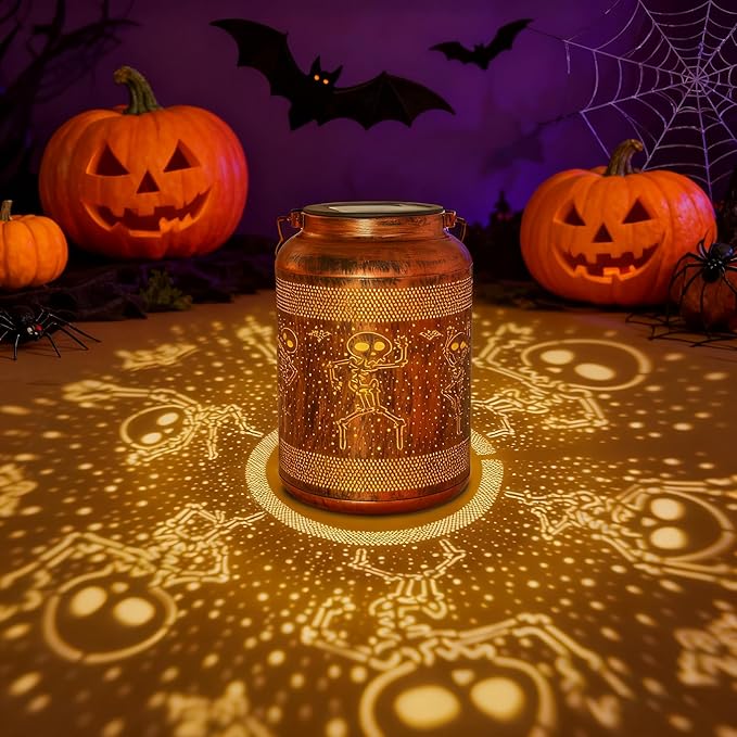 Solar Halloween Decorations Outdoor Lantern , Birthday Gifts for Women, Solar Lights Outdoor Waterproof LED Decorative Garden for Lawn, Landscape, Patio, Porch Hanging Lantern for Ladies, Mom, Grandma