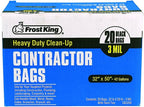 Frost King CB3250 Boxed Heavy Duty Contractor Clean, 32" x 50" x 3 mil, 32x50x3 Inch (Pack of 20), 20 Bags, Black