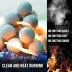 Skyflame 2" Fireplace Balls for Gas Fireplace, 25-Pack Round Ceramic Ball Set for Indoor/Outdoor Fire Pits/Fireplaces Home Decor Accessory, Gray