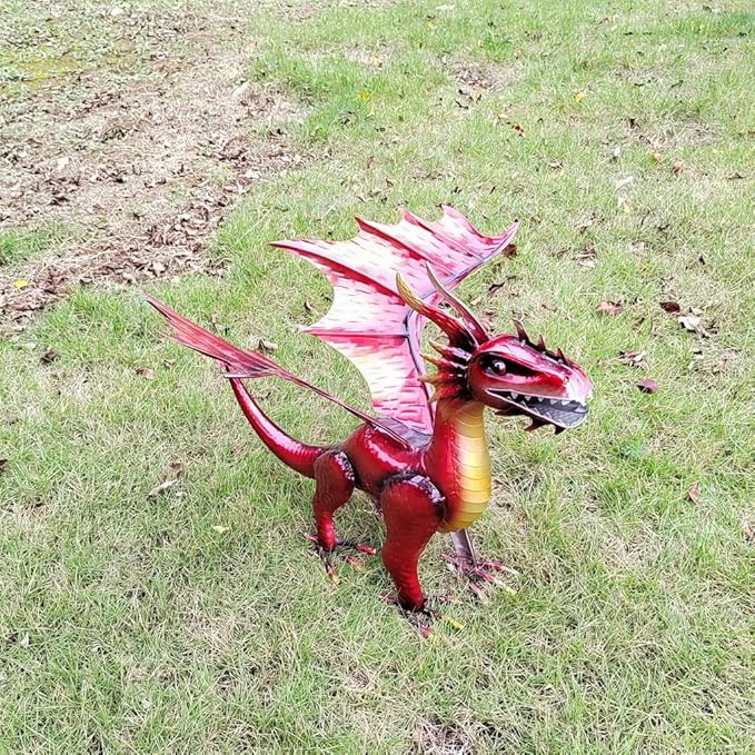 Decorative Fiery Red Dragon Figurine, Vasuki The Dragon Statue, Design Tales of legendia Flying Dragon Statue, The Dragon of Mythical Castle Garden Statue