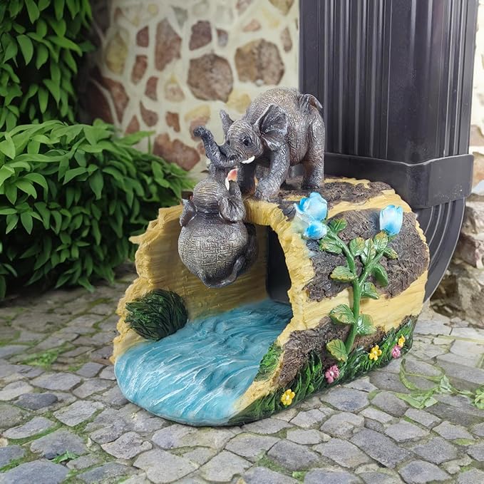 coolboy Elephant Decor Statue Gutter Downspout Extension Decorative,Garden Animal Statue Outdoor Decor,3"×4" Rain Gutter Downspout Splash Block,Rain Downspout Diverter