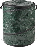 Wakeman Collapsible Trash Can - Pop Up 44-Gallon Outdoor Portable Garbage Bag Holder with Zippered Lid - Recycle Bin for Camping or Parties (Green)