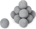 Skyflame Ceramic Fireplace Balls, Set of 12 Round Fire Stones Set for Indoor and Outdoor Fire Pits or Fireplaces Accessory, 4 Inch, Gray